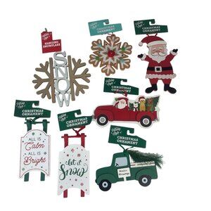Holiday Style 7 Assorted Christmas Ornaments Santa Truck Snowflake New